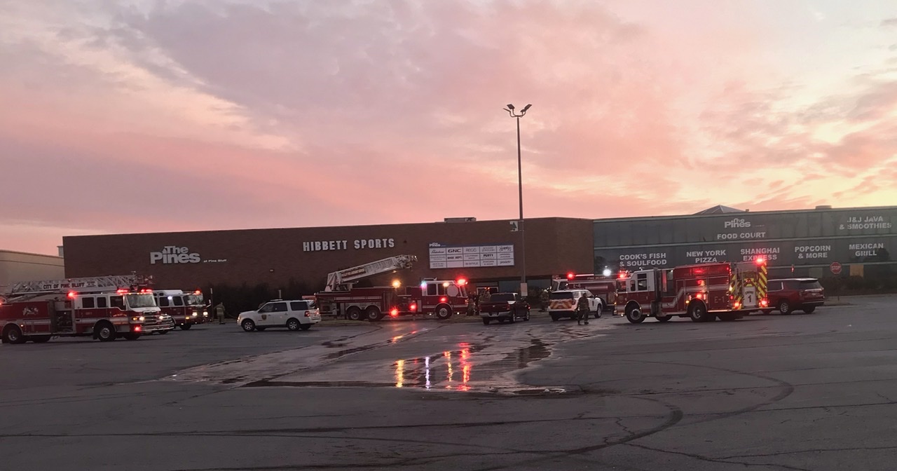 Pines Mall catches fire overnight; Pine Bluff Fire & Emergency Services